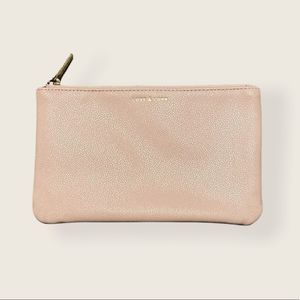 Love & Lore Light Pink Zip Shimmer Makeup Bag